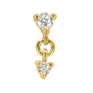 Modern Mood Cascade in yellow gold with two diamonds